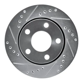 R1 Concepts EDZ-73024L Brake Rotor Drilled and Slotted Silver